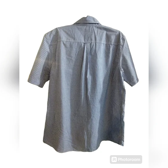 NWOT Chaps Easy Care Blue Gingham Short sleeve button down Size Large - Picture 3 of 5